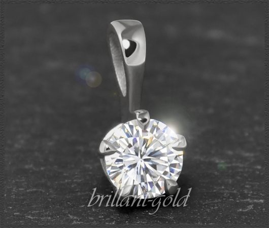 Brillant Anhänger 585 Gold, 0,80ct; 14K Weißgold